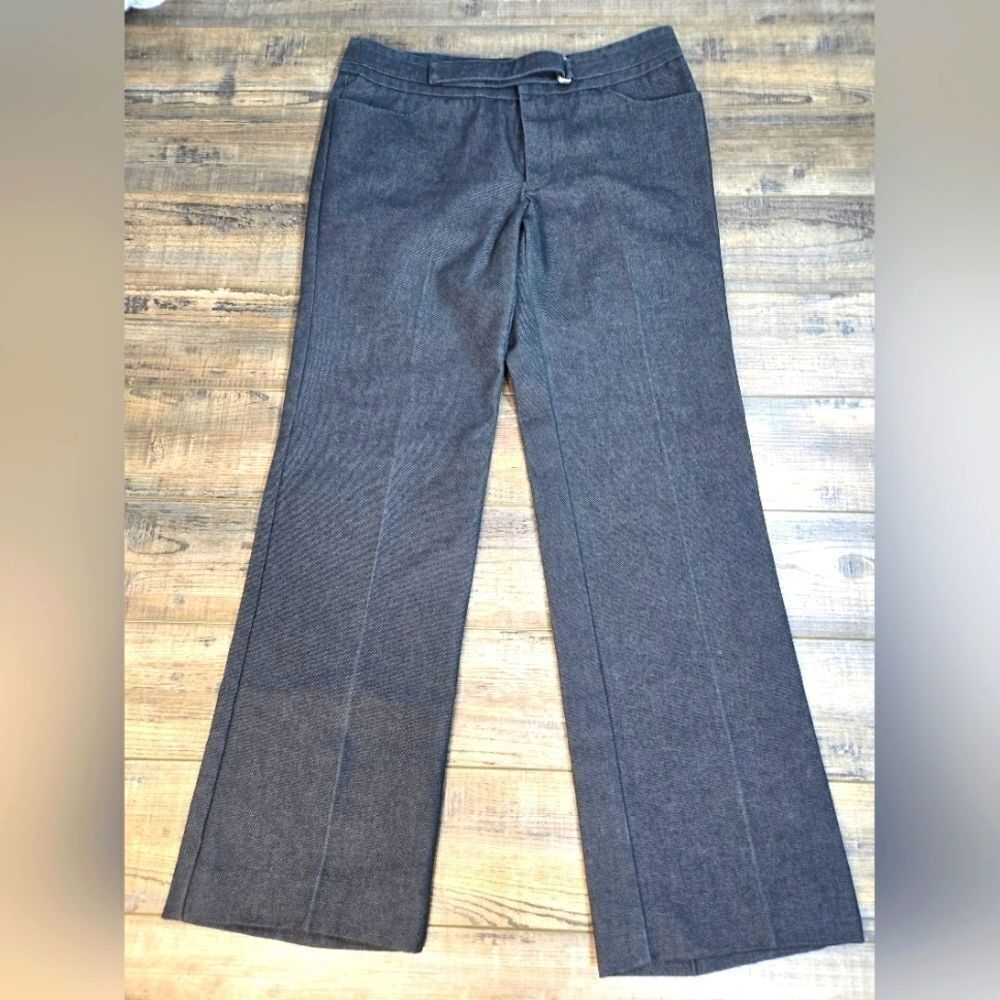 Gap Women's Jeans With A Built In Belt Wide Leg High Rise Dark Hue Crease Size10